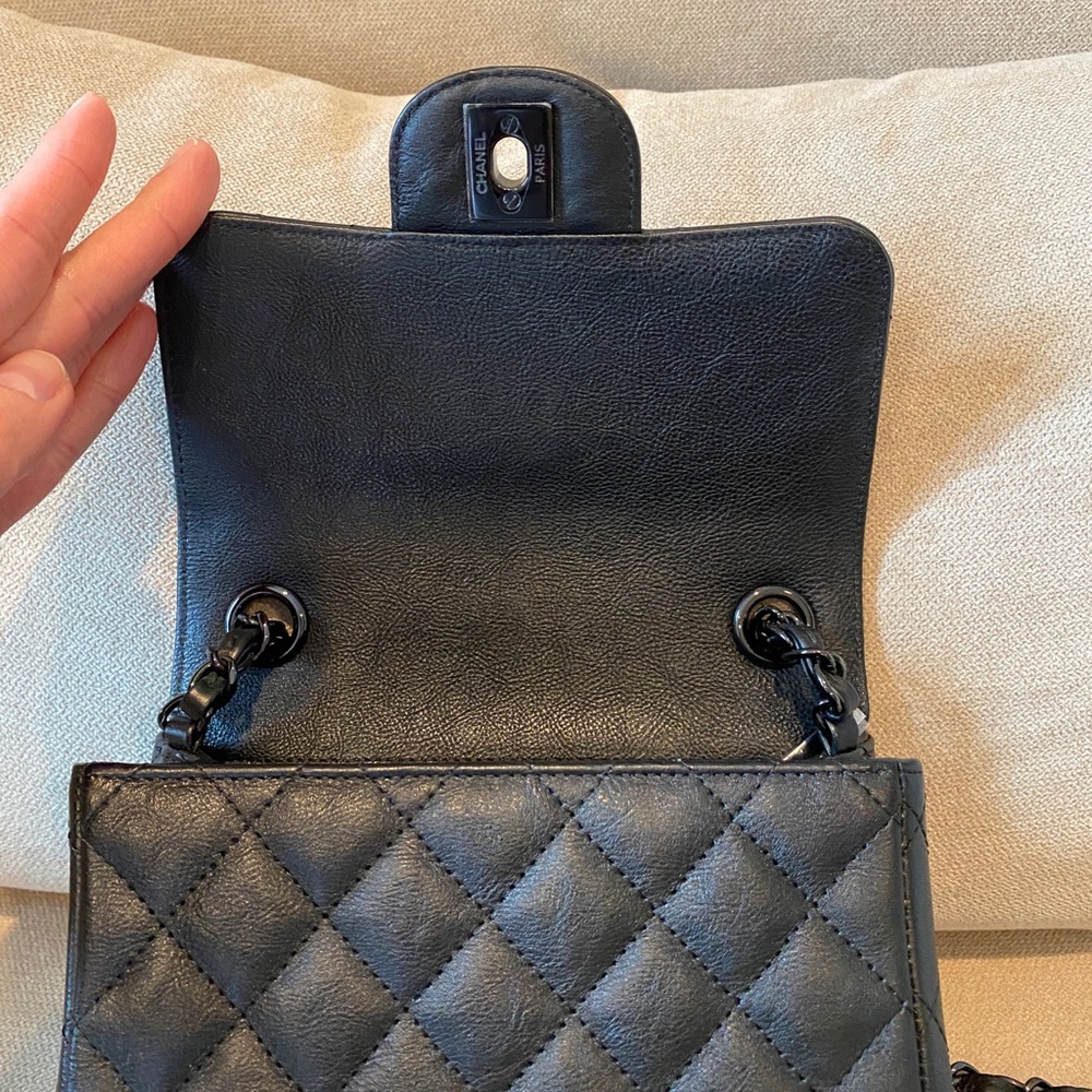 Authentic Chanel So Black Mini square. - Picture 8 of 13